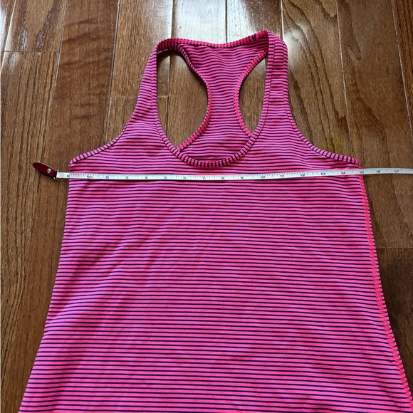 sold Lululemon Cool Racerback Hyper Stripe Neon Pink Rugged Blue Yoga Tank top - Picture 6 of 6